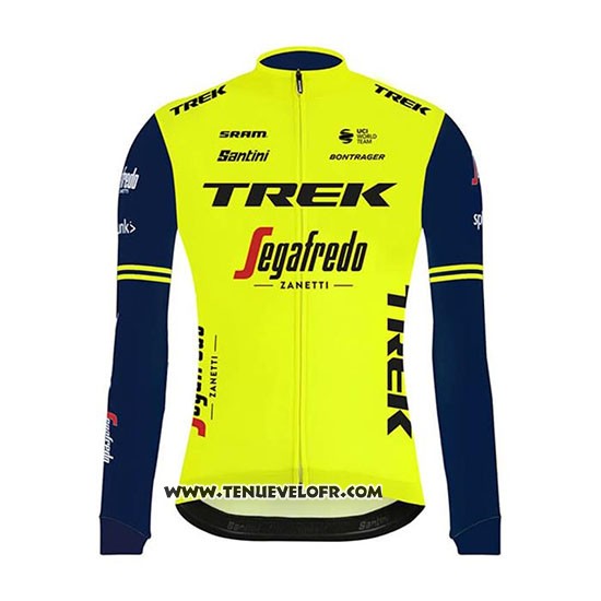 2020 Maillot Ciclismo Trek Segafredo Vert Noir Manches Longues et Cuissard